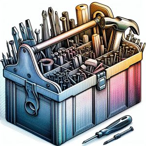 Toolbox in illustration style with gradients and white background