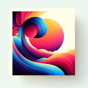 amplification in illustration style with gradients and white background