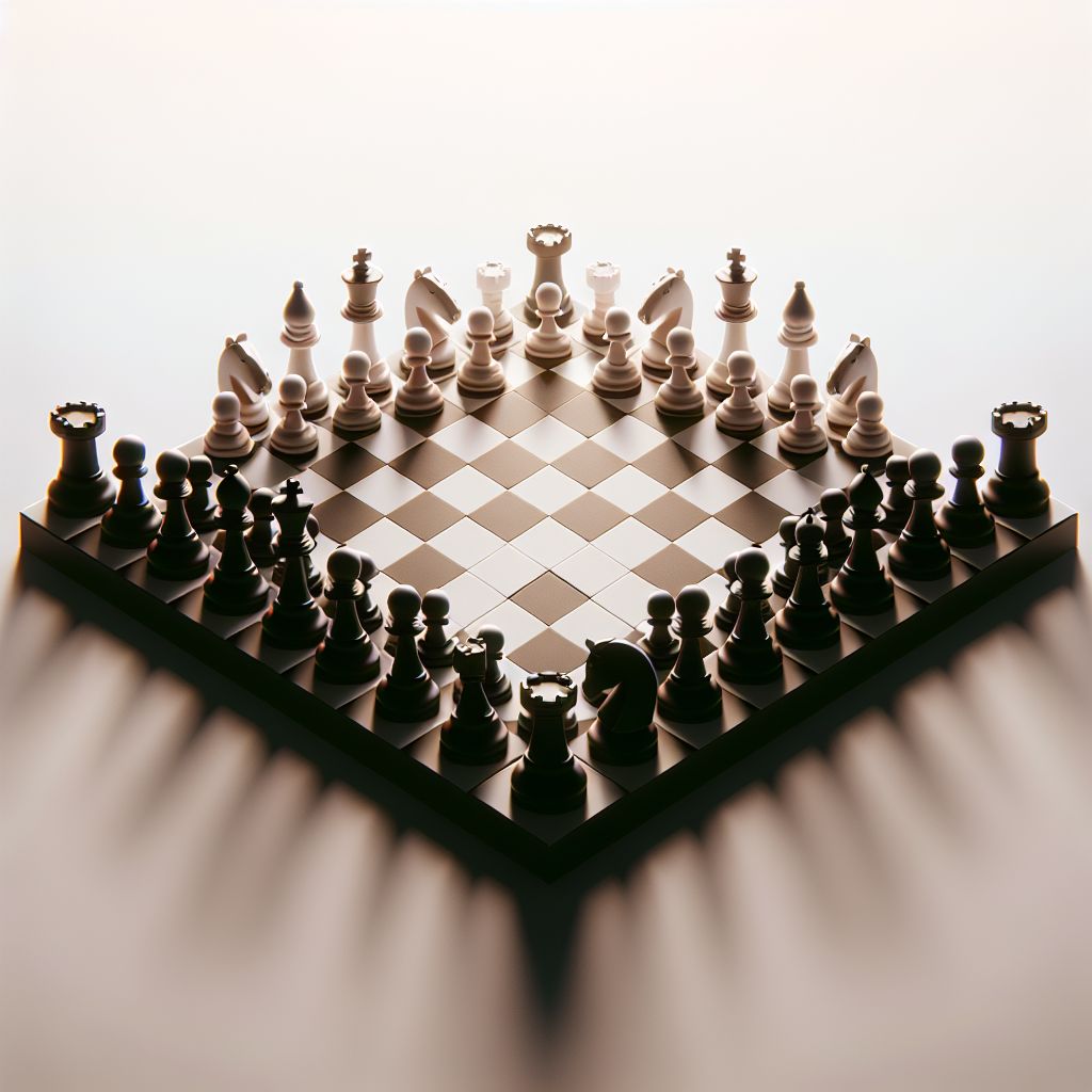 Chessboard in illustration style with gradients and white background