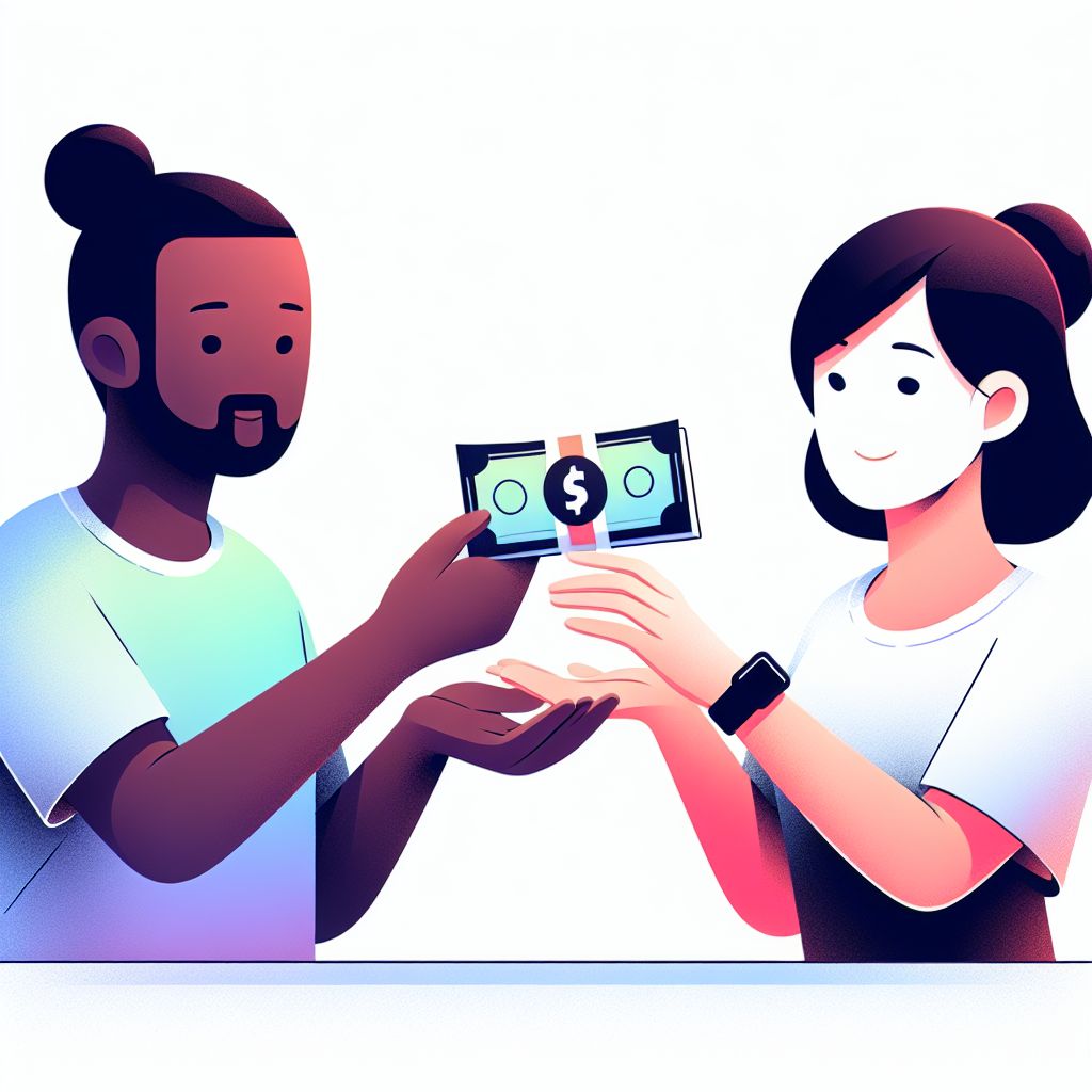 resell in illustration style with gradients and white background