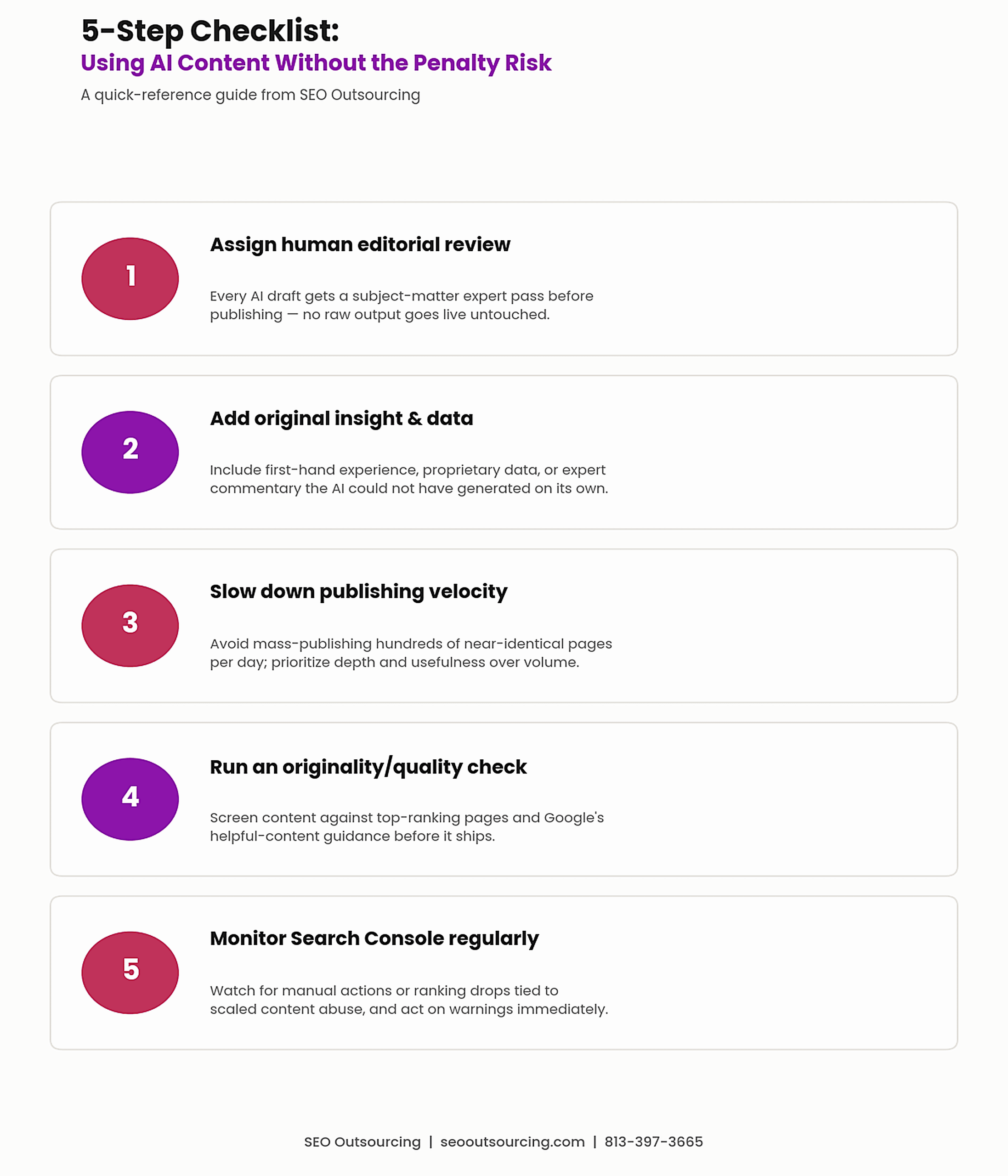 Does Google Penalize AI Content? The 2026 Data 2 checklist_avoid_ai_content_penalties