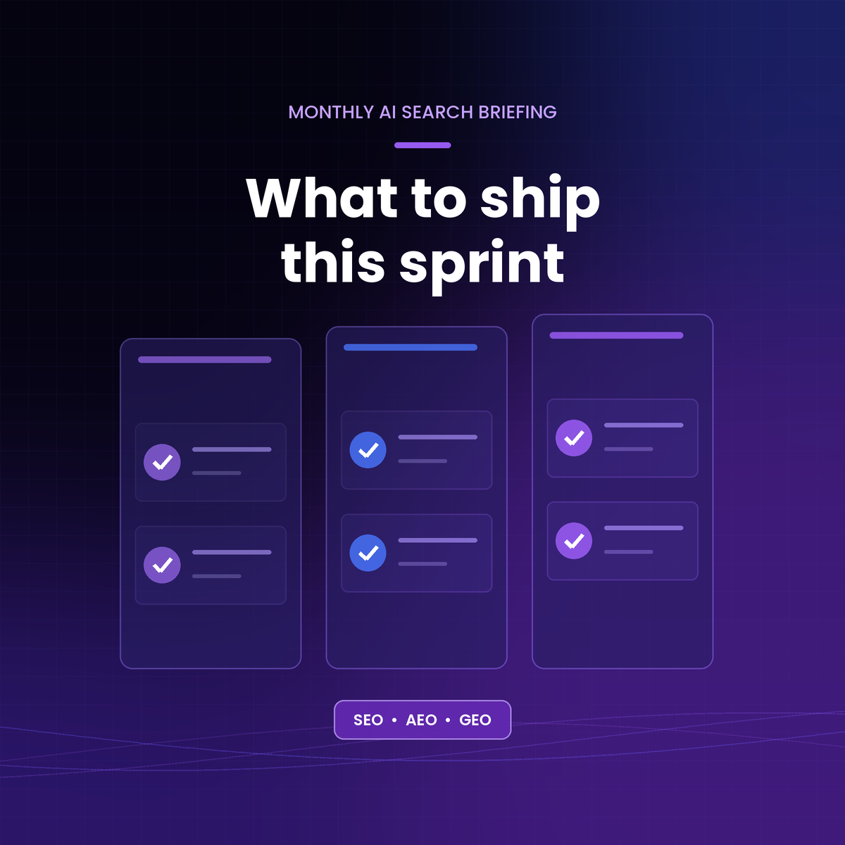 What to ship this sprint